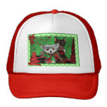 Christmas - Red Ribbon Tree - Doberman Crestie Hat