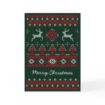 Christmas Reindeer Cross-stitch greeting card