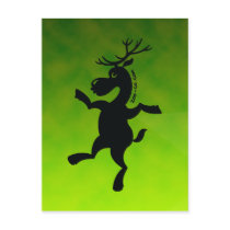 Christmas Reindeer Exercising Post Card