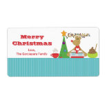 Christmas Reindeer Gift Tag Labels Custom Shipping Labels