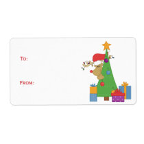 Christmas Reindeer Gift Tag Labels labels