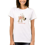Christmas Reindeer in Red Scarf t-shirts