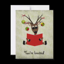 Christmas Reindeer Invitation invitations