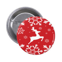 Christmas Reindeer Pinback Buttons