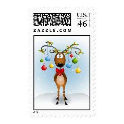 Christmas Reindeer Postage by mousearte