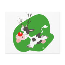Christmas reindeer postcard