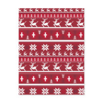 Christmas Reindeer Stripe Postcard