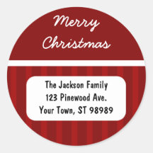 Christmas return address label round sticker