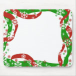 Christmas Ribbon and Snowflake template Mouse Mat
