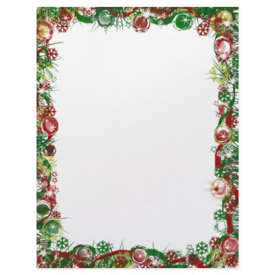 Christmas Ribbon Ball border Letterhead Design by patsarts