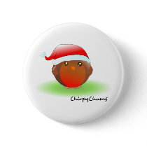 Christmas Robin Pinback Button