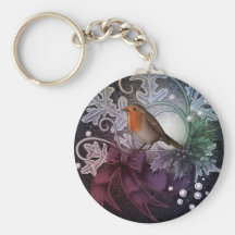Christmas Robin Keychain