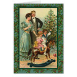 Christmas Rocking Horse Vintage Art Cards