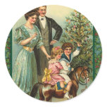 Christmas Rocking Horse Vintage Art Cards stickers