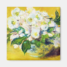 Christmas Roses Claude Monet flowers floral paint Fridge Magnet