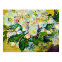 Christmas Roses Impressionism Bridal Postcard