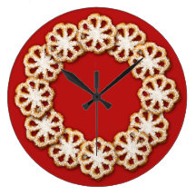 Christmas Rosette Cookies Wall Clock