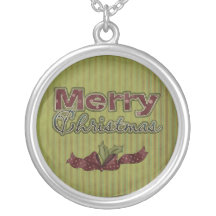 Christmas Round Sterling Silver Necklace