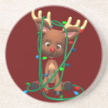 Christmas Rudolph Reindeer Holiday  Coaster