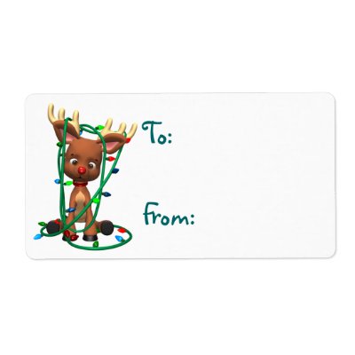 Christmas Rudolph Reindeer Holiday Labels by MidnightDreamer