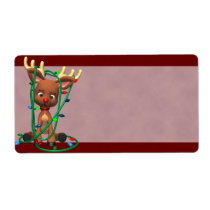Christmas Rudolph Reindeer Holiday Labels