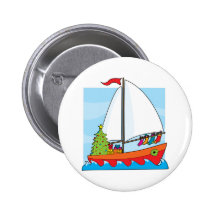 Christmas Sailing Pinback Button