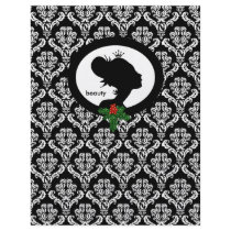 Christmas Salon Flyer Beauty Damask Black Crown