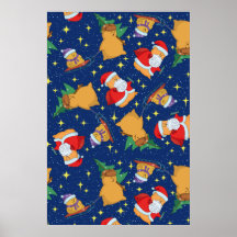 Christmas Santa Bears Print