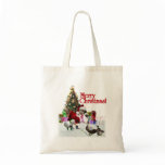 Christmas Santa Goose And Ducks Tote Bag