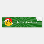 Christmas Santa Smiley Face Bumper Stickers