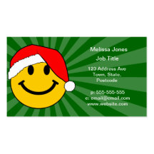 Christmas Santa Smiley Face Business Card