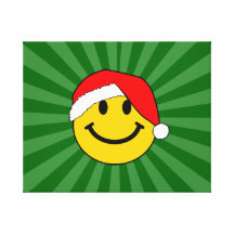 Christmas Santa Smiley Face Canvas Print