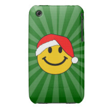 Christmas Santa Smiley Face Case-Mate iPhone 3 Cases