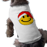 Christmas Santa Smiley Face Dog T-shirt
