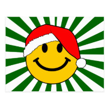 Christmas Santa Smiley Face Postcards