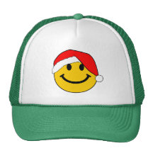 Christmas Santa Smiley Face Trucker Hats