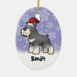 Christmas Schnauzer (add your pets name) Christmas Ornaments