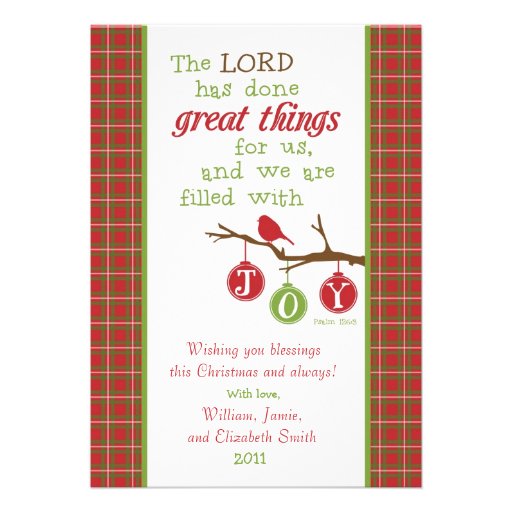 Christmas Scripture Verse Card-Filled with Joy Custom Invitations