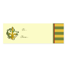 Christmas Scroll Fleur de lis Business Card Template