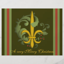 Christmas Scroll Fleur de lis Flyers