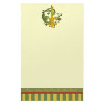 Christmas Scroll Fleur de lis Customized Stationery