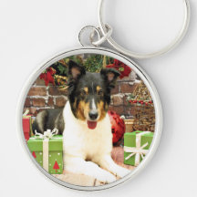 Christmas - Sheltie - Lacey Key Chains