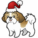 Christmas Shih Tzu Ornament (puppy cut) Photo Cutout