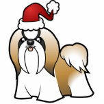 Christmas Shih Tzu Ornament (show cut) Cut Outs