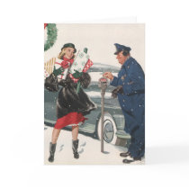 Christmas Shopping; Policeman Feeding the Metre