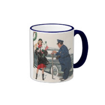 Christmas Shopping; Policeman Feeding the Metre Mug
