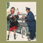 Christmas Shopping; Policeman Feeding the Metre postcards