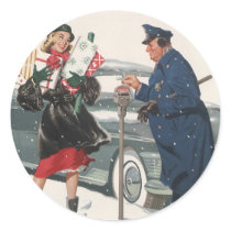 Christmas Shopping; Policeman Feeding the Metre