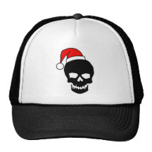 Christmas Skull Black Trucker Hat