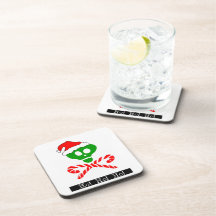 Christmas Skull Crossbones Beverage Coaster